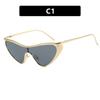 Fashion Y2K Punk Cat Eye Sunglasses Women Men Luxury Brand One-Piece Shades Sun Glasses Female Vintage Shield Eyewear UV400