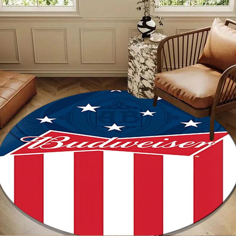 Budweiser Galaxy Bow Tie Round mat Home Decor, Chair rug For livingroom,Bedroom, doormat home decor Birthday Gift Christmas Gifts