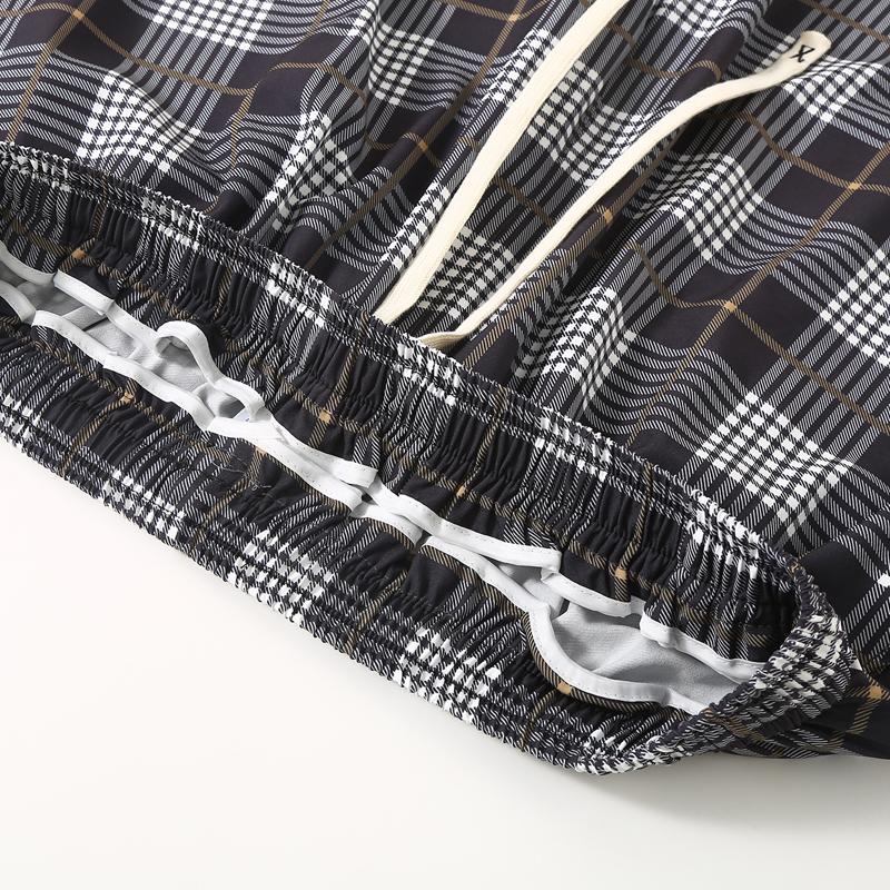 Men's Plus Size Plaid Casual Shorts – Elastic Waist Drawstring Loose Fit Summer Shorts (5XL-11XL)