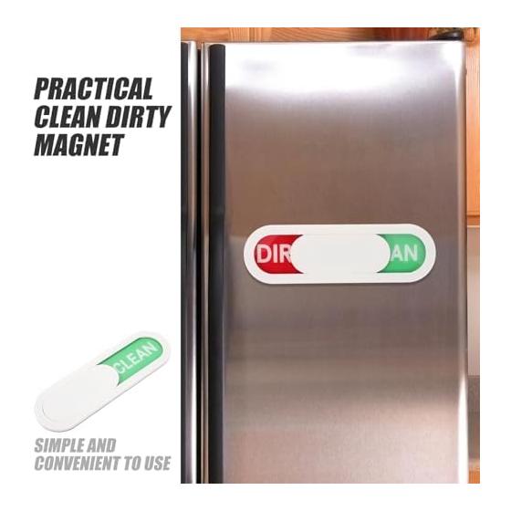 COHEALI Dishwasher Magnet, Magnetic Display Sign To Indicate Cleanliness and Dirt, ABS Material, Acrylic, White, Useful Goods for Home, Kitchen and