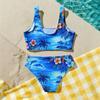 Bambina Due Pezzi Bikini Costume da Bagno Set Estate Casual Stampa Hawaiana Canotta e Slip a Vita Alta Costumi da Bagno per Bambini
