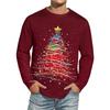 Men's Christmas Printed Imitation Cotton Long-sleeved Shirt