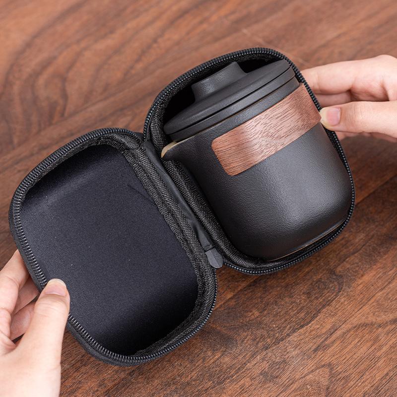 Travel Tea Set, Gift, High-end Ceramic Portable Outdoor Tea, One Pot of Four Cups, New Chinese Express Cup