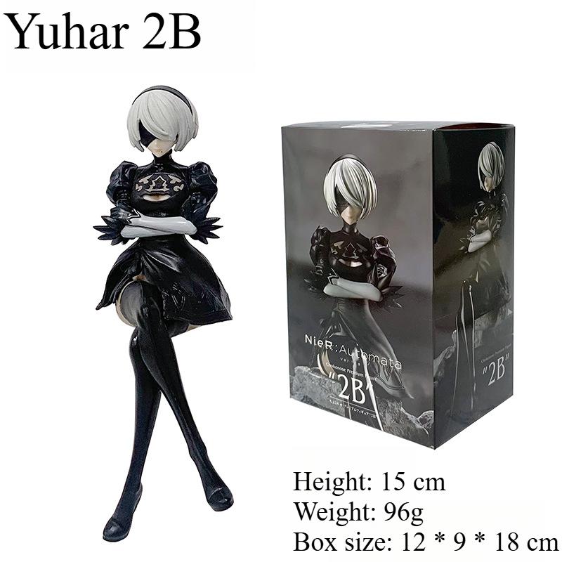 

1 шт. леди красивая девушка, фигурка Youhar 2B анимационный орнамент пейзаж sitting posture чёрный