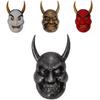 Unique Large Face Hannya Mask Decor For Halloween And Festive Celebrations In Striking Silver And Copper