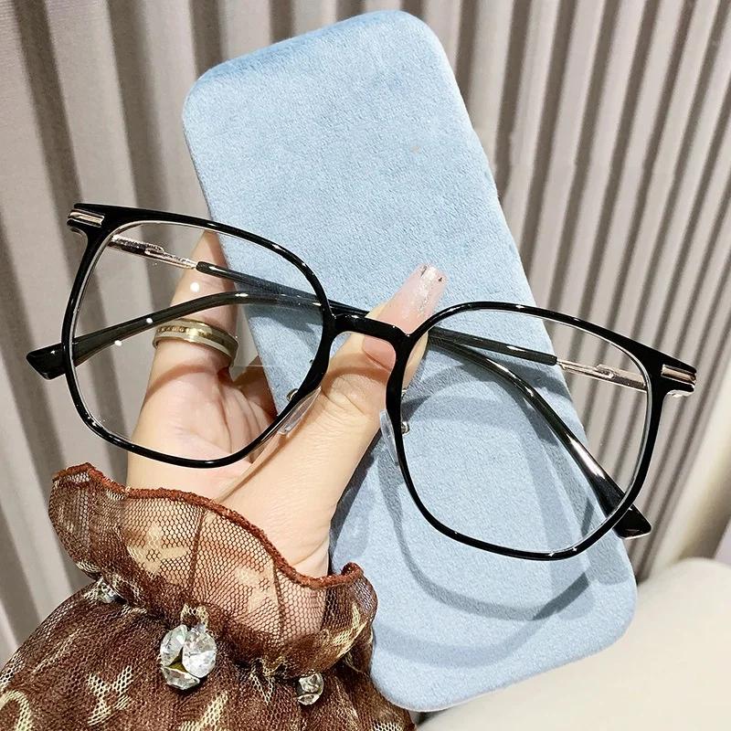 

New Blue Light Blocking Myopia Eyewear Eye Protection Oversized Near Sight Glasses Super Light High Definition Optical Glasses 0(Anti-blue)