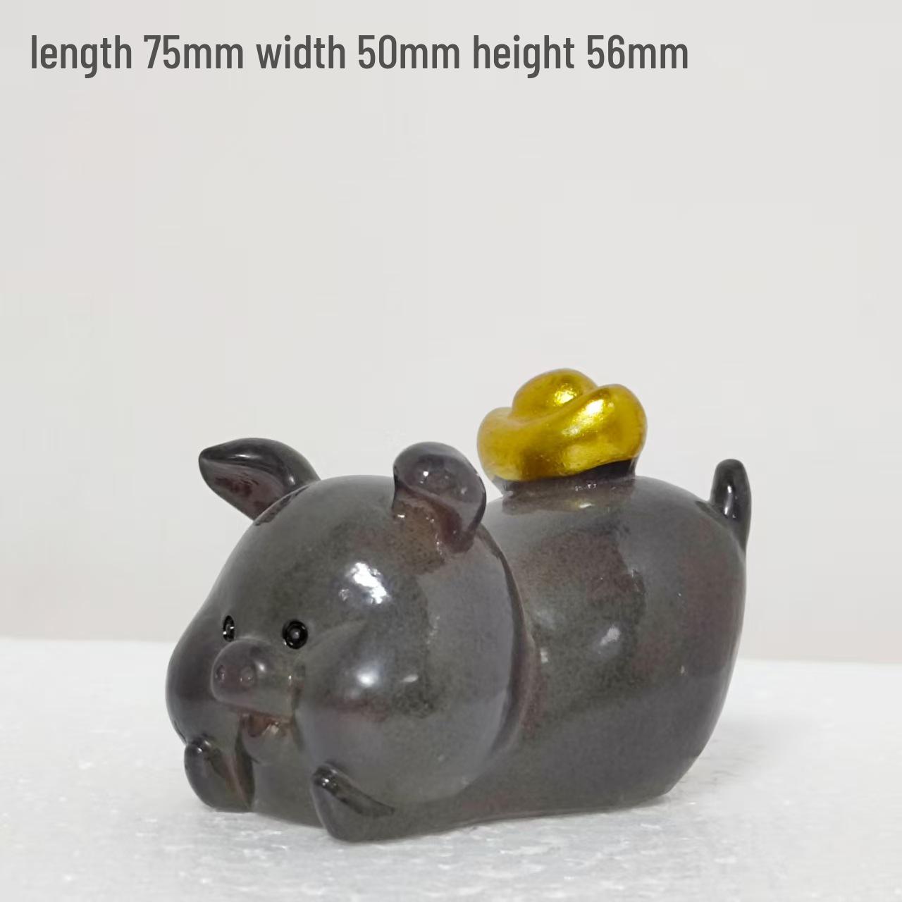 

Меняющий цвет чайный питомец-украшение: Милая, приносящая богатство, свинья на удачу для чайной церемонии.