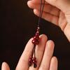 Diy Decoration Handmade Chinese Cinnabar Gourd Key Chain For Bags Mobile Phones  Unisex Pendant Gift