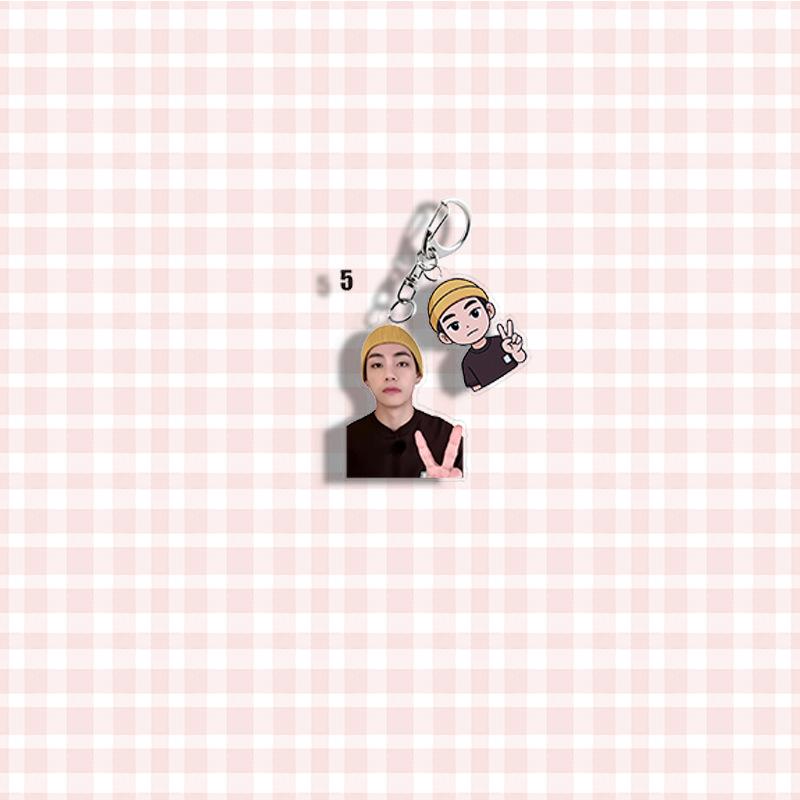 BTS Keychains, Real-life and Cartoon Character Pendants, Clothing Decorations, and Celebrity Merchandise Support Ornaments