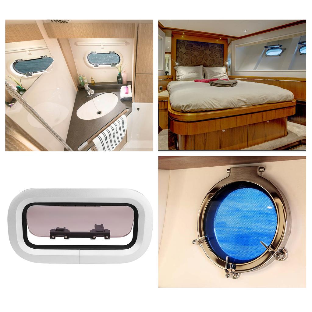 Boat Porthole Window Heavy Duty Aluminum Alloy Internal Opening Anodized  Marine Hatch Porthole Waterproof for Yacht RV