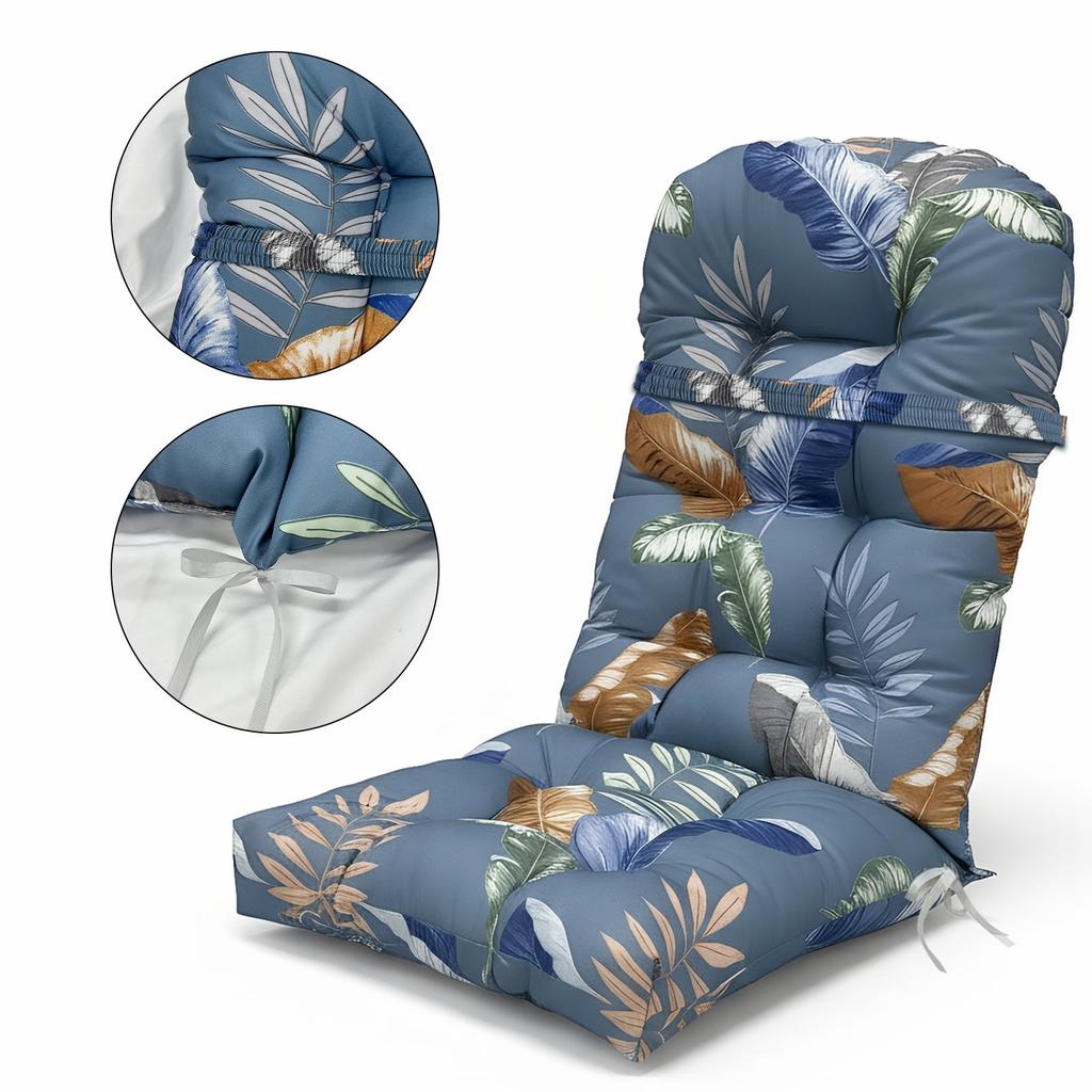 Cuscino per Sedia a Dondolo Adirondack, Spesso 44x20x4 Pollici, Cuscino Alto per Sedia da Patio, Cuscino Impermeabile per Seduta di Mobili da Esterno con Lacci
