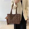 Vintage Chic Floral Tote Bag For Women Large Capacity Stylish Shoulder Bag In White Brown Coffee Colors