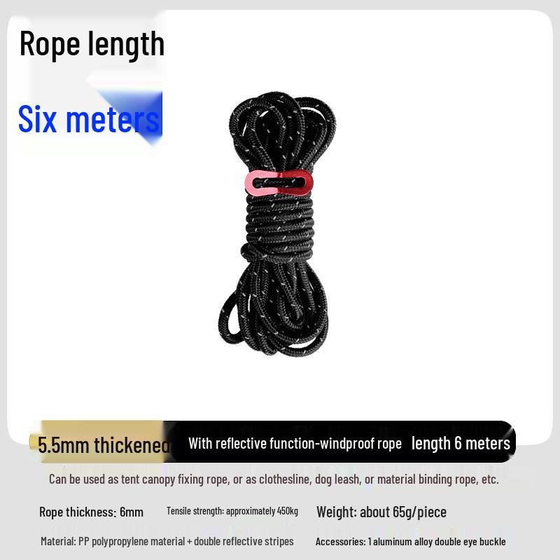 Adjustable Reflective Windproof Camping Tent Rope Pulley System