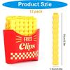 12PCS French Fry Food Bag Clips Set with Magnetic Chip Storage Box - Kitchen Snack Sealing Clips, Fun Fridge Accessories Gift
