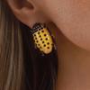New Fashion Insect Beetle Jewelry Dripping Oil Pendant Necklace Sweet Earrings Niche Design Women Accessories