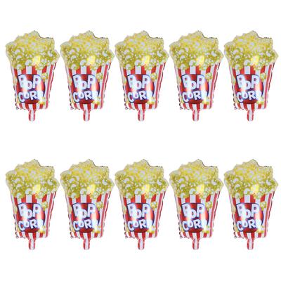 10 Stück Popcorn Party Ballons Wiederverwendbare Filmthema Party Dekoration Ballons Aluminiumfolie Tragbar