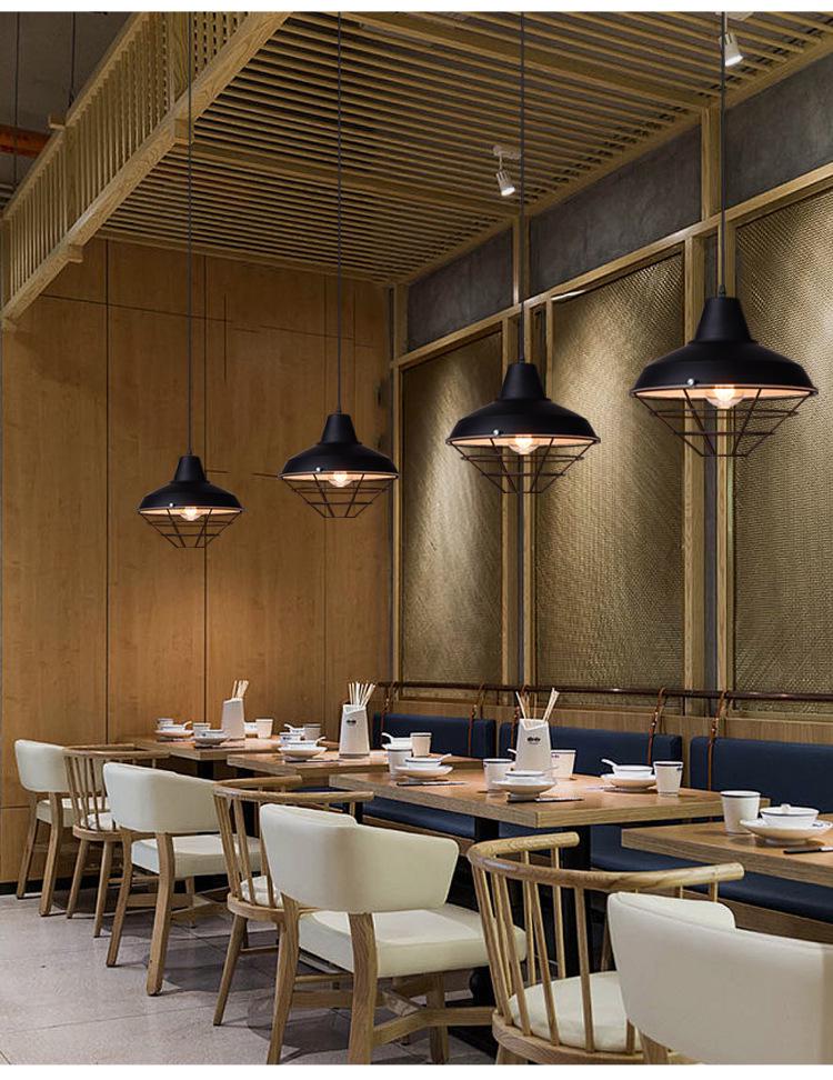 Retro Industrial Wrought Iron Pendant Lamp - Minimalist Style for Bars, Hotels, and Restaurants