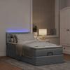 Maison Exclusive - Lit ottoman avec matelas et LED Gris clair 80x200cm tissu