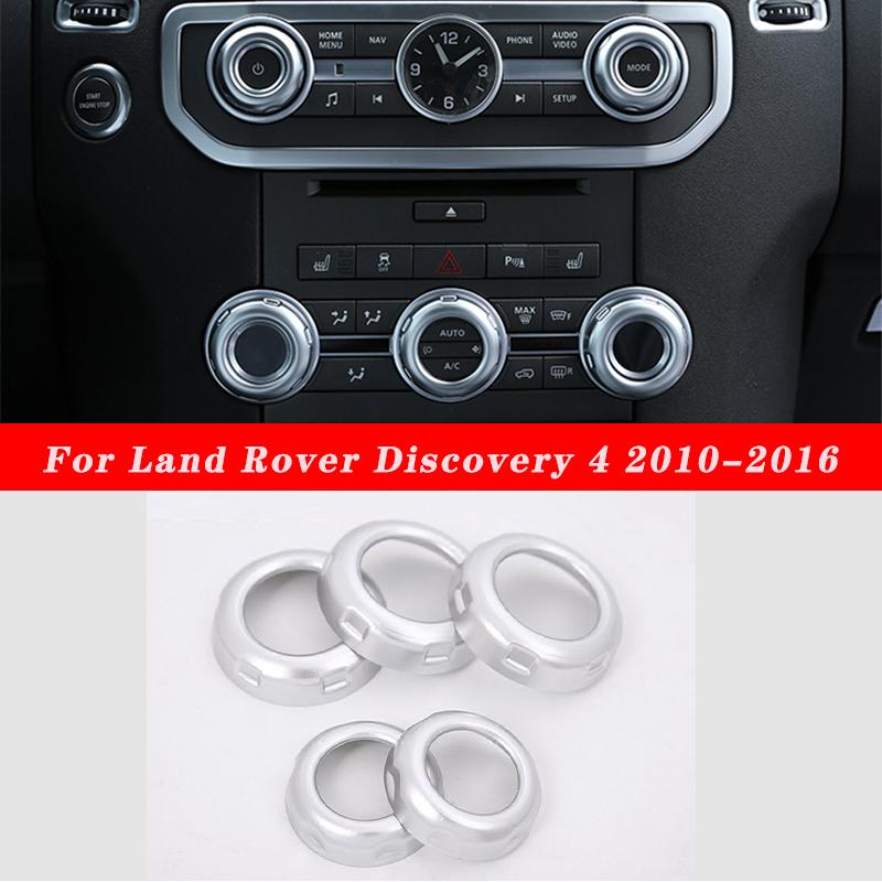 5pcs For Land Rover Discovery 4 LR4 Range Rover Sport Freelander 2 ABS Chrome Volume Air Conditioning Knob Cover Trim Accessorie