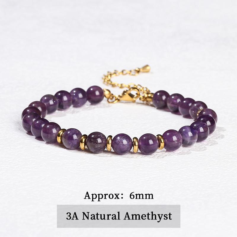 JD Natural Stone Green Aventurine 6mm Round Bead Stainless Steel Bracelet Women Trendy Adjustable Reiki Healing Jewelry Female