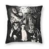 MONSTERS Dracula Pillowcase Soft Polyester Cushion Cover Decoration Spooky Wolfman Frankenstein Throw Pillow Case 45cm 18x18In