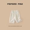 MOMOCO Boy's Summer Embroidered Coconut Tree Cropped Pants