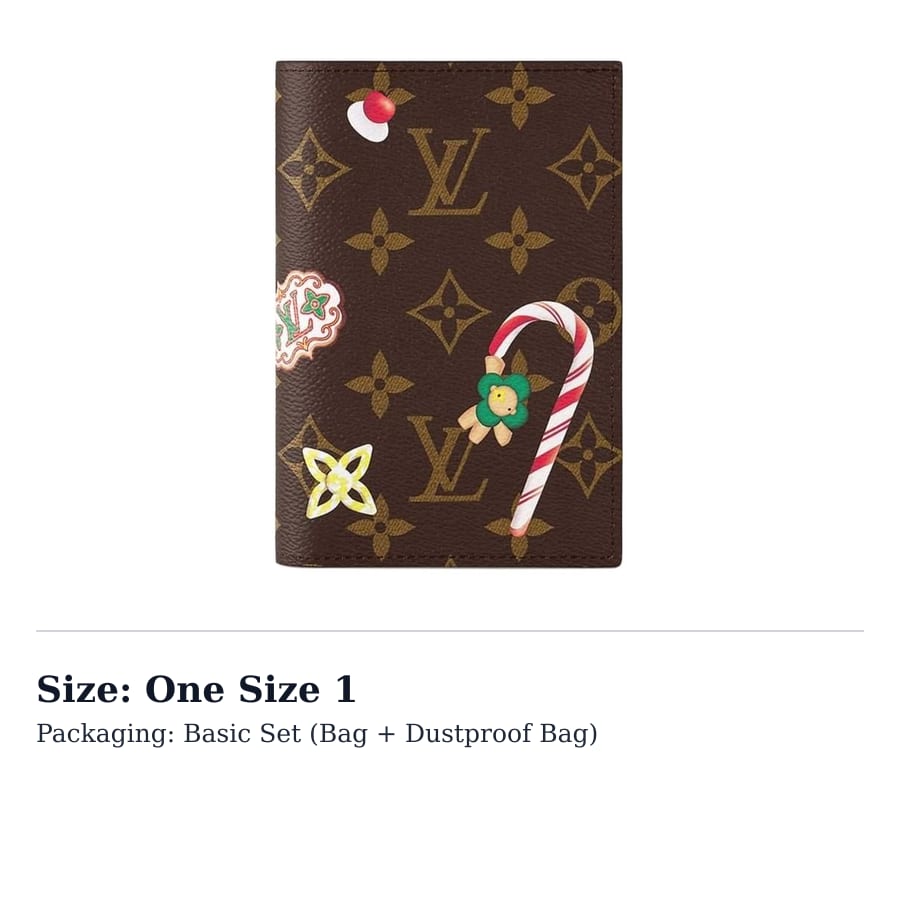 LOUIS VUITTON Leather Trim Wallet, Passport Holder Women's Brown M12219