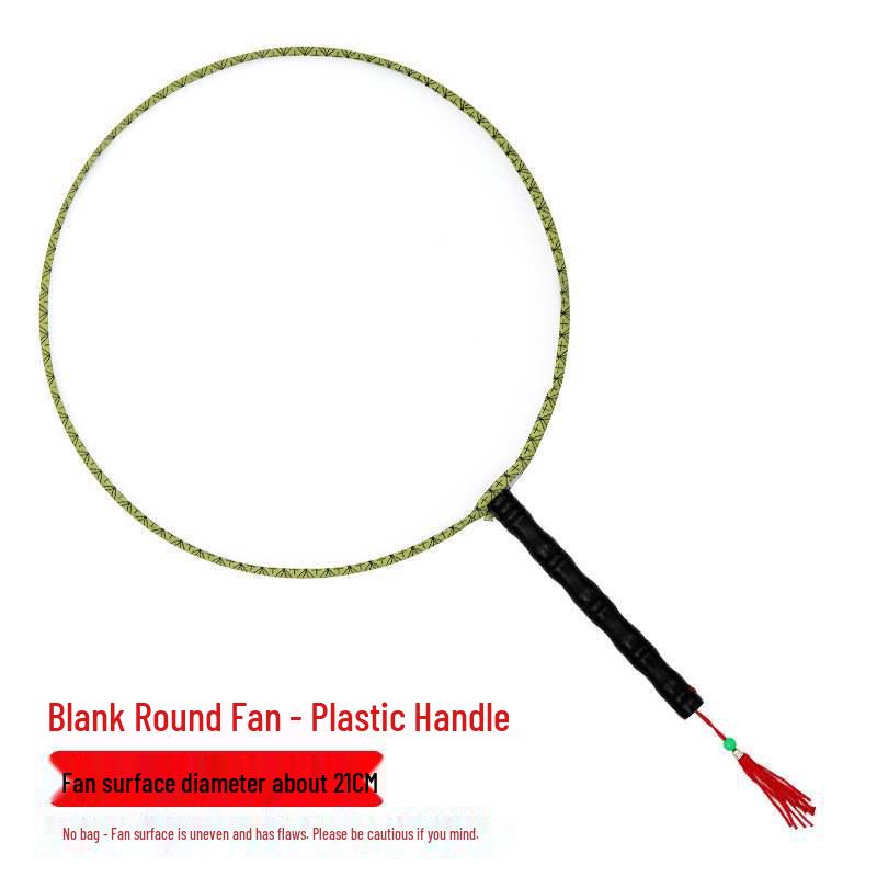 DIY Blank Round Fan Materials: Children's Hand-Painted White Palace Fan Kit