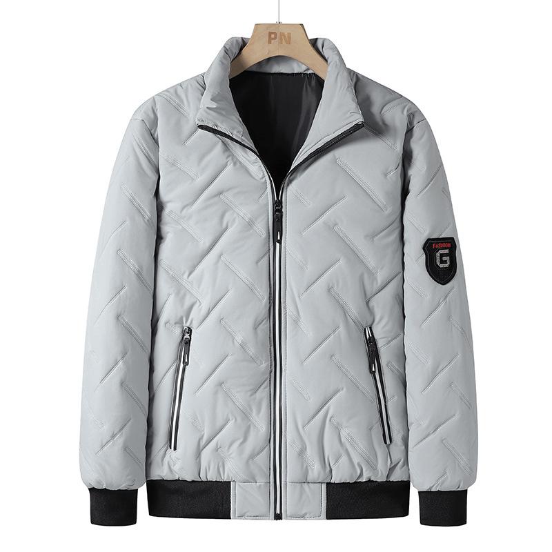 Men's Spring and Fall Thickened Warm Windproof Jacket Men's Stand-up Collar Business Zipper Jacket Warm Casual Jacket
