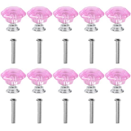 

10 шт., 30 мм, K9, хрустальное стекло, цинковый сплав, ручки для дверного ящика шкафа розовый