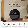 Echo Spot (2024) - Smart Alarm Clock with Alexa, Vibrant Sound | Black