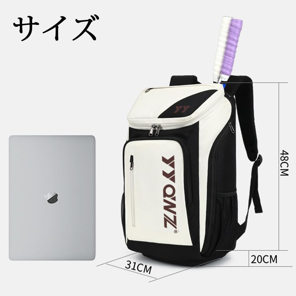 Badminton Racket Tennis Racket Holds 3 Waterproof Shoe Large Navy [FMAFNLY] Bag, Case, Backpack, Sports, Rackets, Fabric, Storage, Travel,