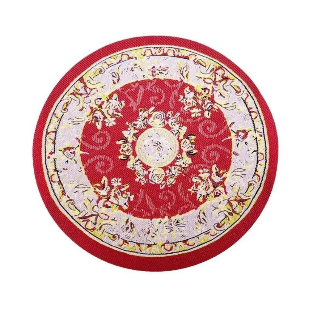 1:12 Scale Dollhouse Carpet Playing House Decor Floor Coverings Floral Pattern Mat Doll Accessories Miniature Weaving Rug