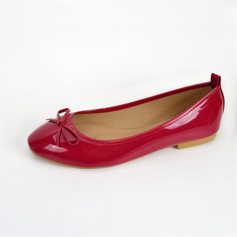Scarpe basse da donna a punta rotonda in morbida pelle con nuovo fiocco a farfalla casual nere scarpe da donna stile ballerina scarpe singole 2025