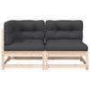 Vidaxl 2-Osobowa Sofa Ogrodowa Z Poduszkami, Lite Drewno Sosnowe