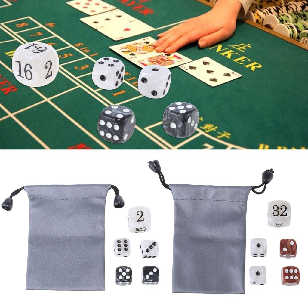 Classical Pearl Dices Set for Backgammon Acrylic Gaming Accessories Elegant Pearlized Dices Set for Game Enthusiasts