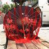 Guarda-chuva de Papel de Óleo Hanfu Clássico: Design Masculino com Borlas e Fitas, À Prova de Chuva e Proteção Solar, Perfeito para Performance de Dança Antiga e Estilo Chinês.
