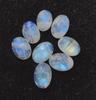 Natürlicher Regenbogen-Mondstein Ovaler Cabochon Edelstein | Blauer Flash Mondstein Loser Stein