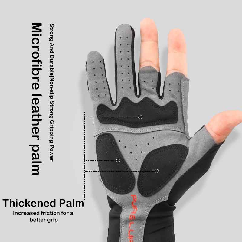 PURELURE Ice Lycra Fabric Anti-slip Fishing Gloves Outdoor Sports Breathable Cycling Bike Bicycle Camping Hiking Fingerless Glov