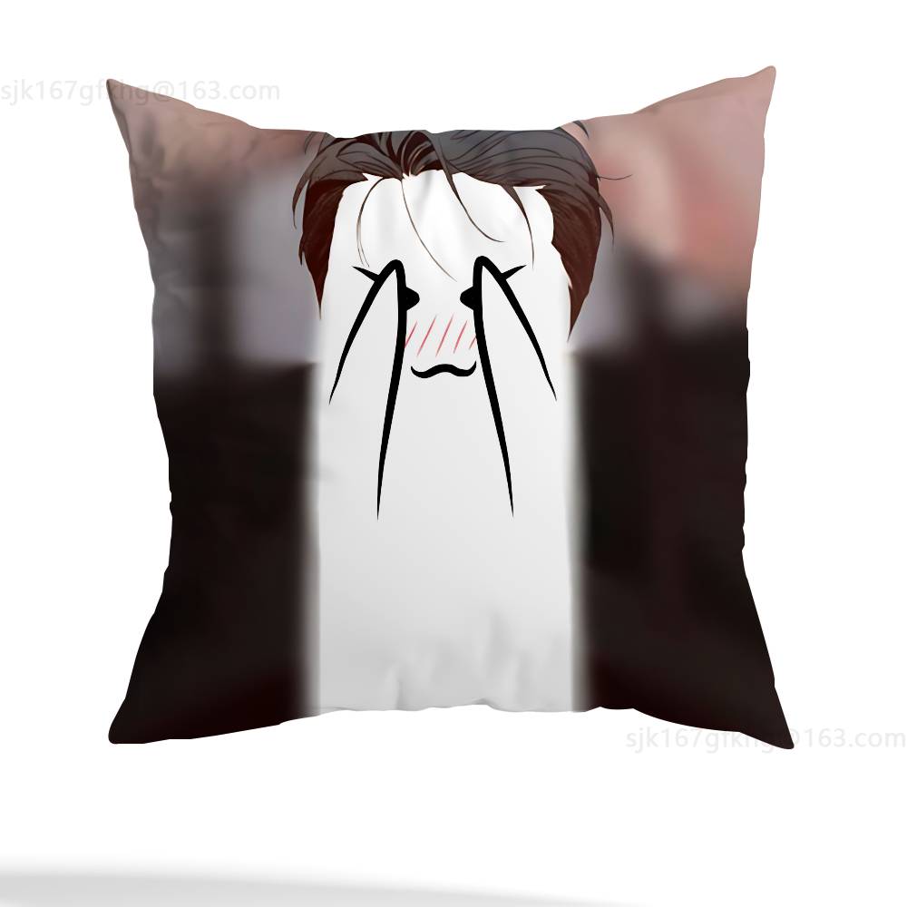 L-Lightsaber BL Manhwa Pillow Case Square Double-Sided Printing Short Plush Sofa Cushion Cover Bedroom Bedside Pillow