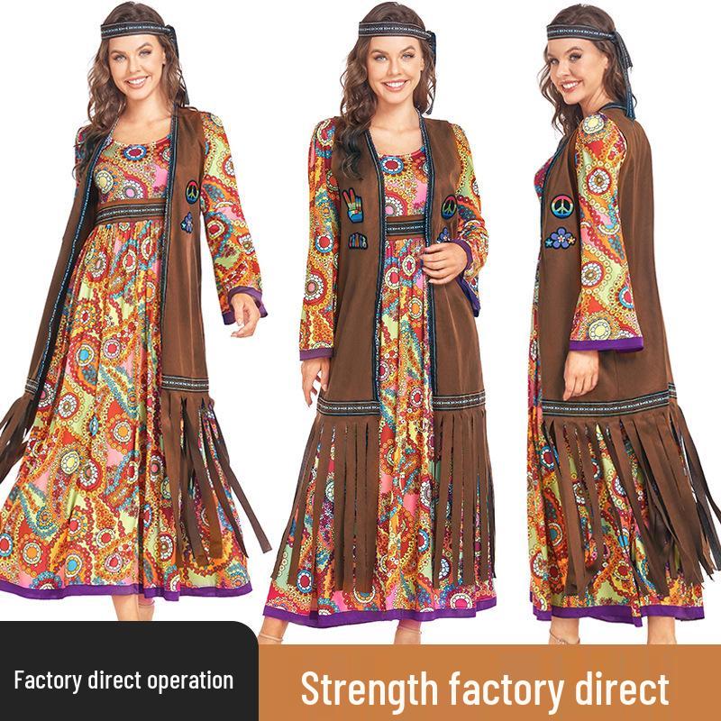 Retro 60s-70s Disco Halloween Carnival Costume for Women