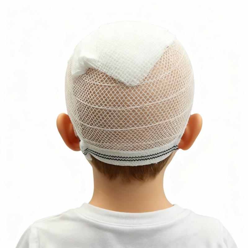 Elastic Mesh Cap Four Sided High Elasticity Fixed Mesh Cover Adult Child Head Injuries Dressing Postoperative Nursing Bandage