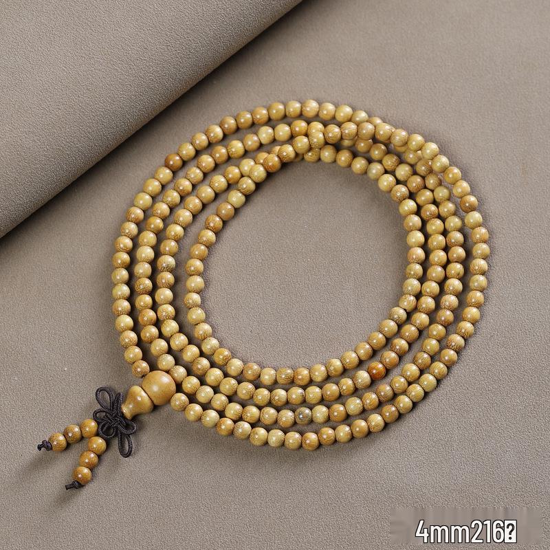 Green Sandalwood 4mm Multi-Turn Buddhist Beads Bracelet for Men & Women, Purple Light Rosary Jewelry