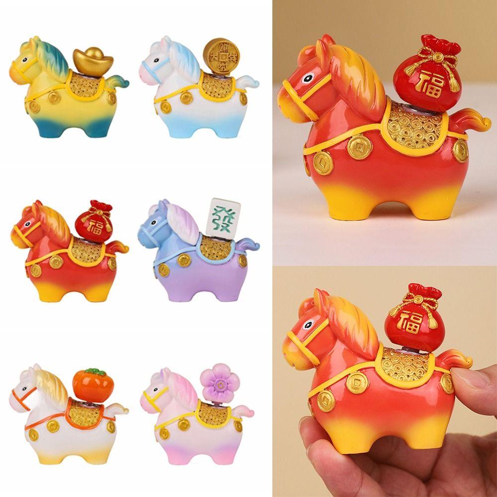 Handcrafted Zodiac Horse Ornaments Kawaii Zodiac Horse Figurines Chinese New Year
