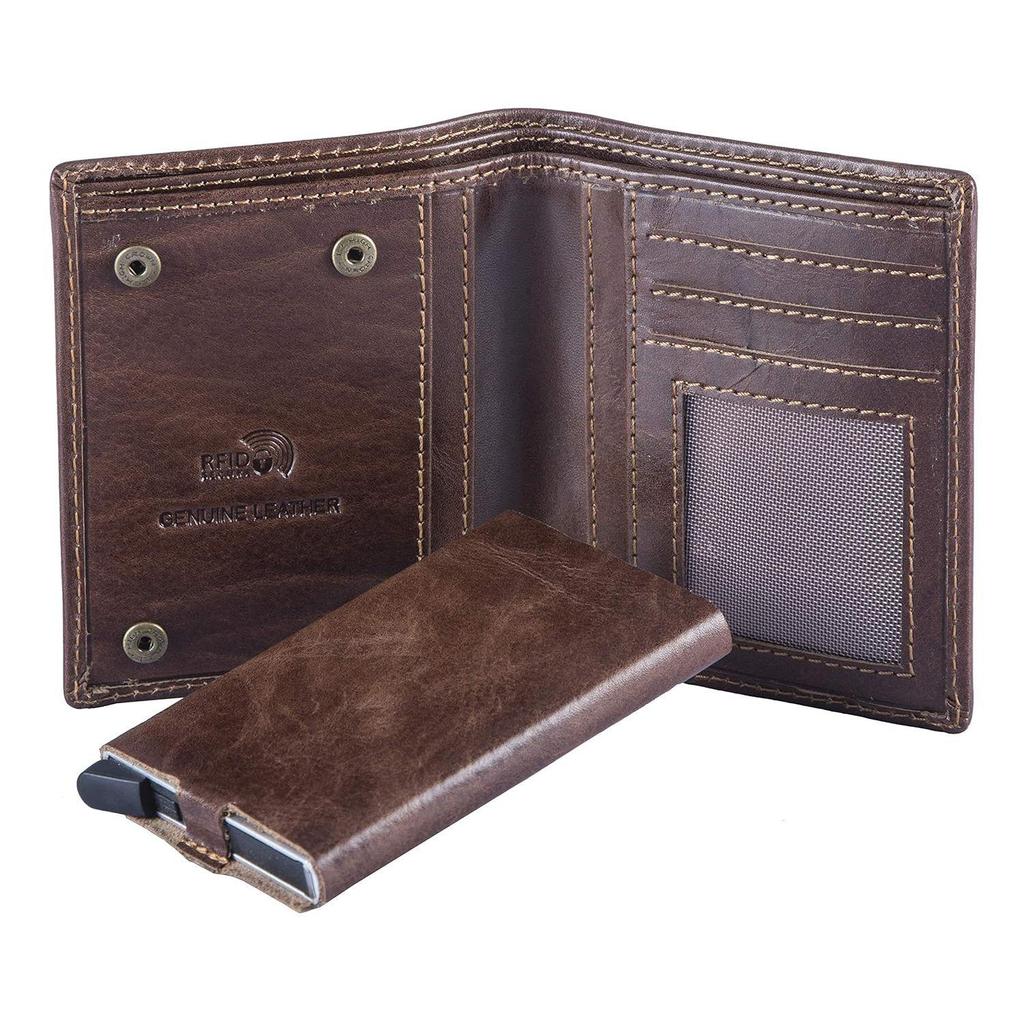 Manchester-lommebok i ekte skinn med avtakbar kortveske