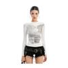 260g Minimalist Print Design Cropped Women's Autumn T-shirt