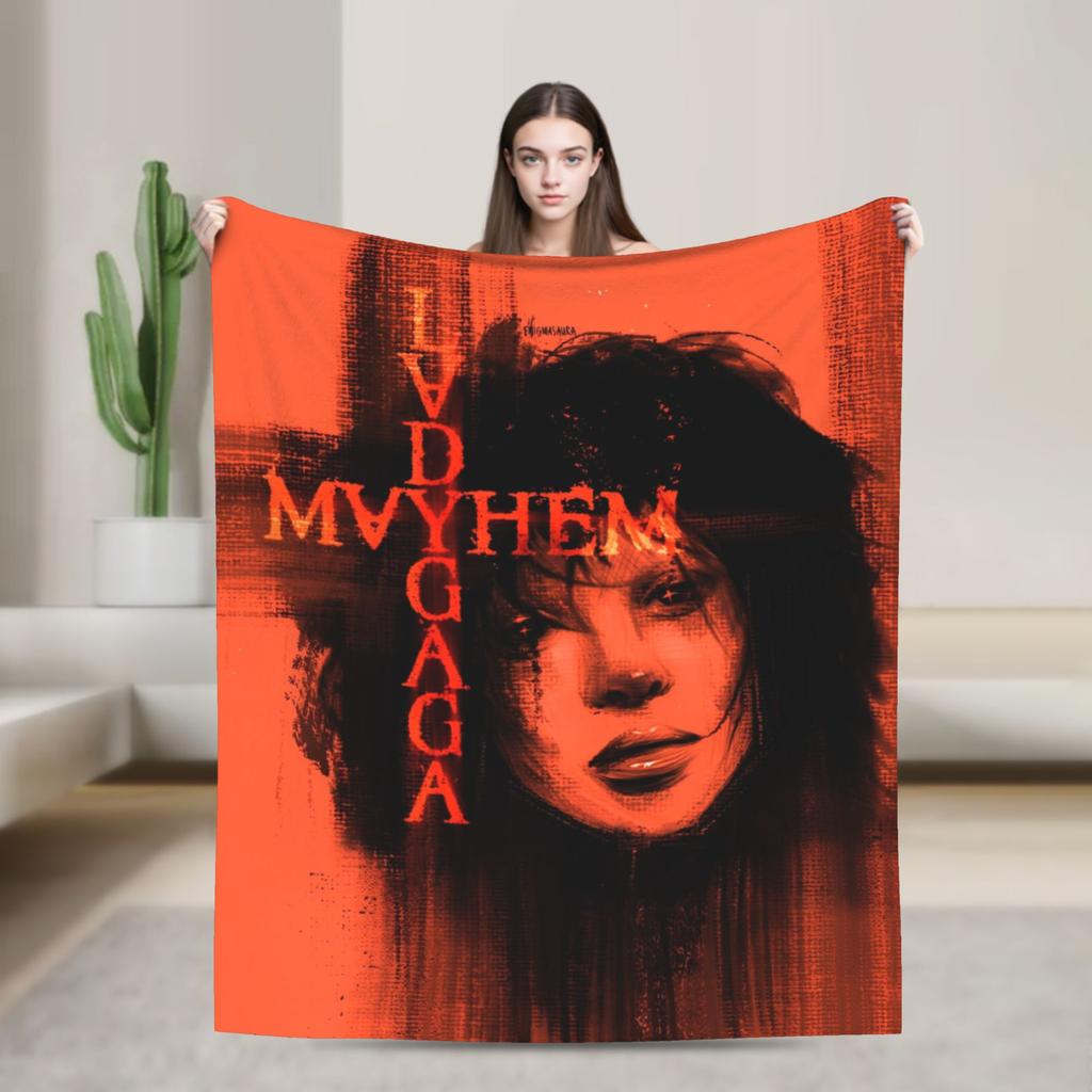 Lady Gaga Mayhem Abracadabra Knitted Blankets Fleece Lady In Red Super Warm Throw Blankets for Bed Bedspread