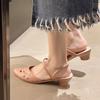 Yuzhihao Women's Summer Wedge Slippers - Hollow-Out Thick Heel Sandals with Single Strap.
