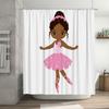 Pink Ballet Dress Shower Curtain Cute Girl Ballerina Wall Decor for Kids Bathroom Cartoon Print Waterproof Fabric Size: 72x84 (1