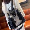 2026 Trendy Rhinestone Women's Genuine Leather Handbag: Versatile Backpack & Crossbody Bag